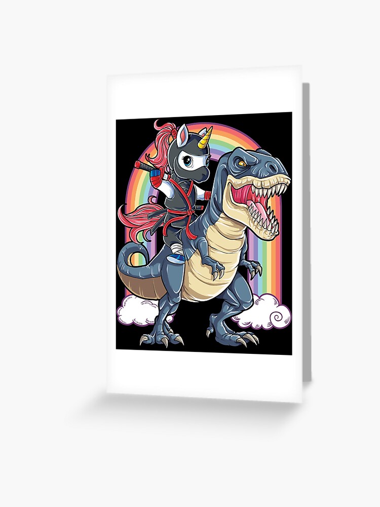 Ninja Unicorn Riding Dinosaur T Rex Shirt Boys Girls Kids Ninja Unicorn Riding Dinosaur T Rex Shirt Boys Girls Kids