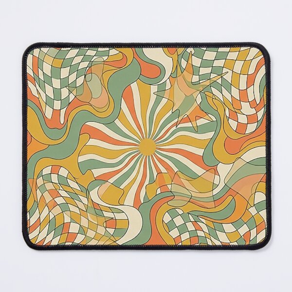 Item preview, Groovy Checkerboard Swirl – 70s Retro Psychedelic Abstract Art designed and sold by CattlettArt.