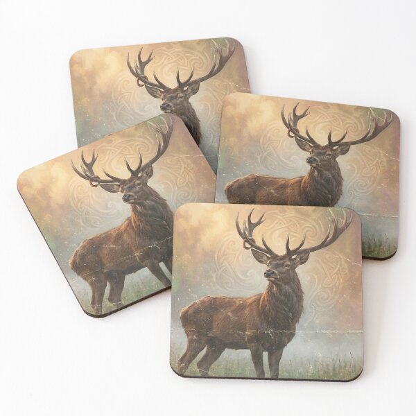 Item preview, Emerald Isle Red Deer Spirit Poster designed and sold by STTrillionTEES.