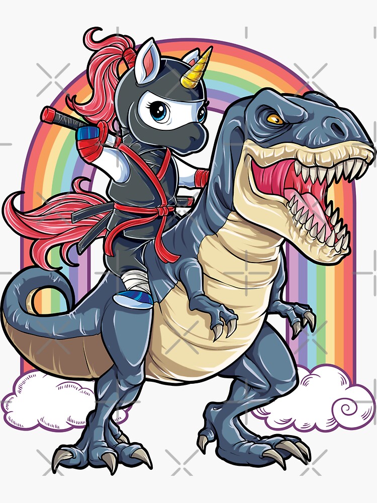 Ninja Unicorn Riding Dinosaur T Rex Shirt Boys Girls Kids Ninja Unicorn Riding Dinosaur T Rex Shirt Boys Girls Kids