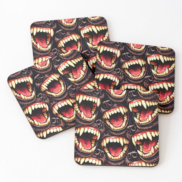 Item preview, Primal Wolf Pack Snarling Fangs Horror Pop Art designed and sold by RamyGallery.