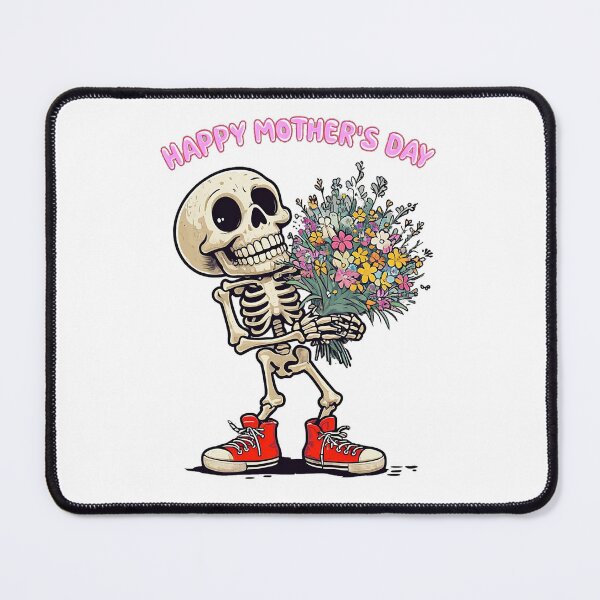 Item preview, Whimsical Skeleton Holding Flowers - Happy Mother's Day designed and sold by ProWander1.