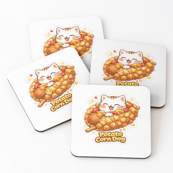 Item preview, Happy Potato Corn Dog Cat Sticker designed and sold by Purely Art Shop.