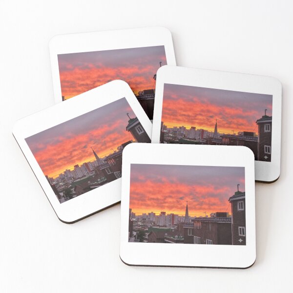 Item preview, Fiery Sunset Over Quiet City Streets designed and sold by Purely Art Shop.