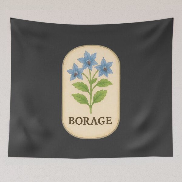Item preview, Vintage Botanical Herb and Spice Prints: Borage designed and sold by PinUpPizzazz.