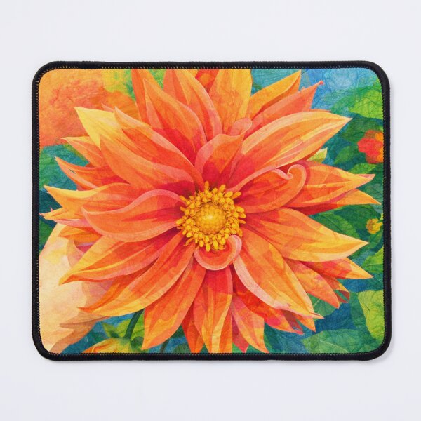 Item preview, Big Orange Dahlia Flower, Papercut Collage Childrens Book Illustration designed and sold by SWSandraWechner.