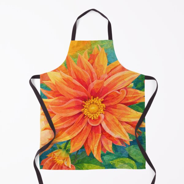Item preview, Big Orange Dahlia Flower, Papercut Collage Childrens Book Illustration designed and sold by SWSandraWechner.