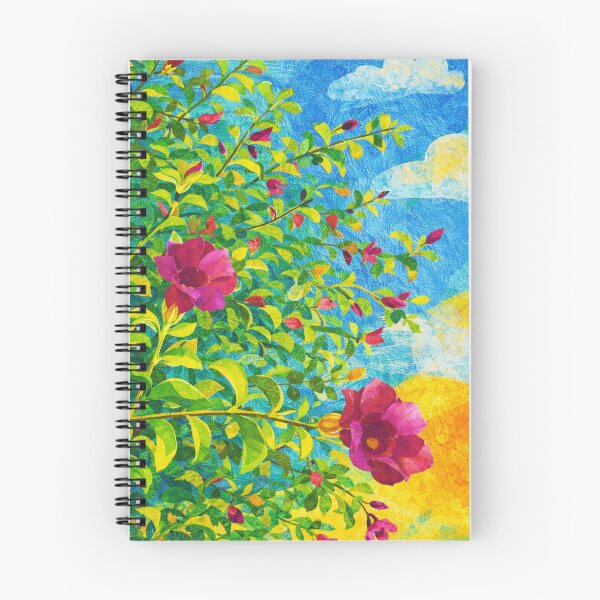 Item preview, Camelias Trompet Flower under blue sky, Colorful Mixed Medida Digital Collage designed and sold by SWSandraWechner.