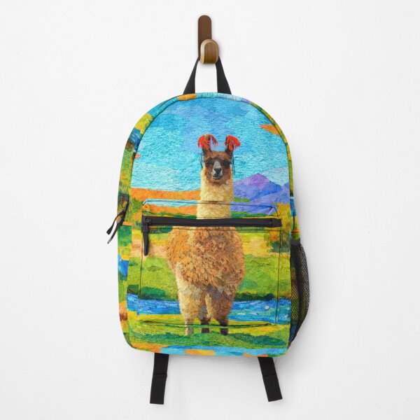 Item preview, Proud Llama in Green Scenery, Mixed Media Digital Collage designed and sold by SWSandraWechner.