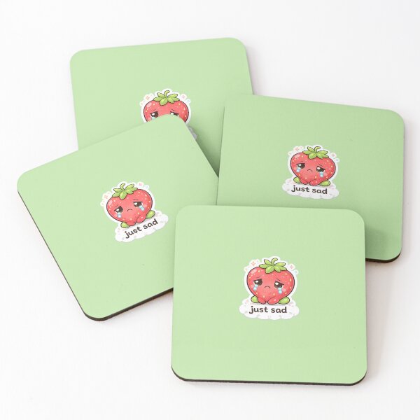 Item preview, Sad Strawberry Cute Kawaii Sticker - Just Sad Mood Meme Aesthetic designed and sold by Qingtian814.