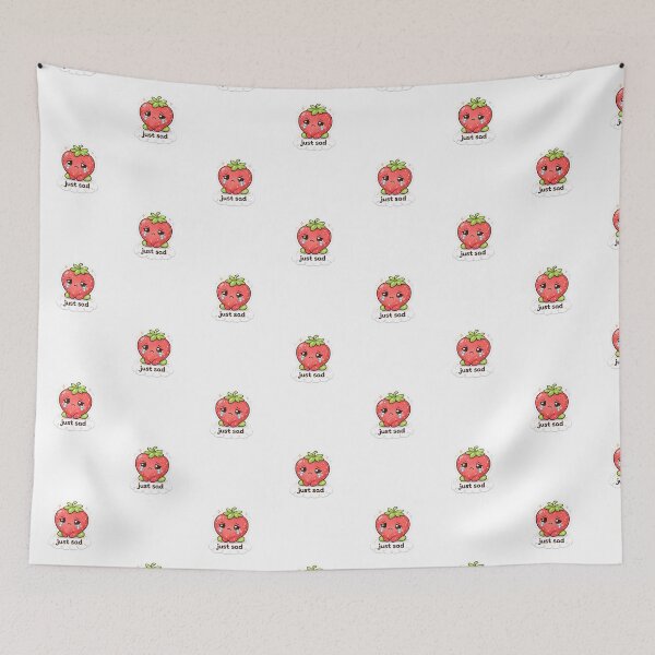 Item preview, Sad Strawberry Cute Kawaii Sticker - Just Sad Mood Meme Aesthetic designed and sold by Qingtian814.