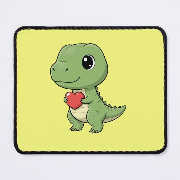Item preview, Adorable Kawaii Baby T Rex Dinosaur Holding a Red Heart for Valentines and Love designed and sold by bvdesignart.