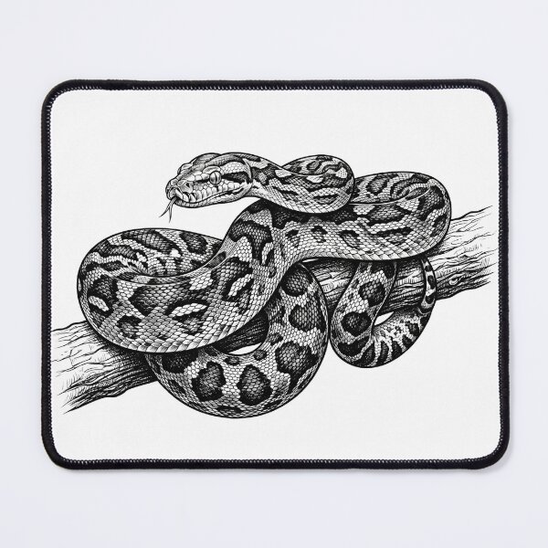 Item preview, Detailed Jungle Python Serpent Line Art Design designed and sold by Digital Duniyah.