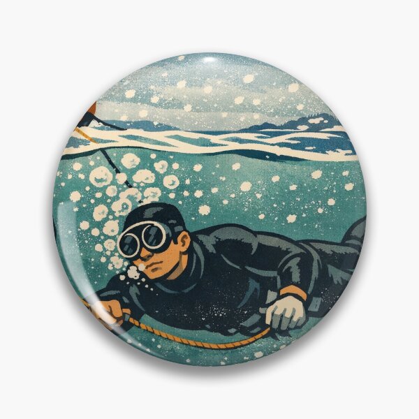 Item preview, KOREA HAENAM - Winter Free Diving in Snowfall Jeju Island Retro Vintage Poster designed and sold by KOREA-HAENAM.