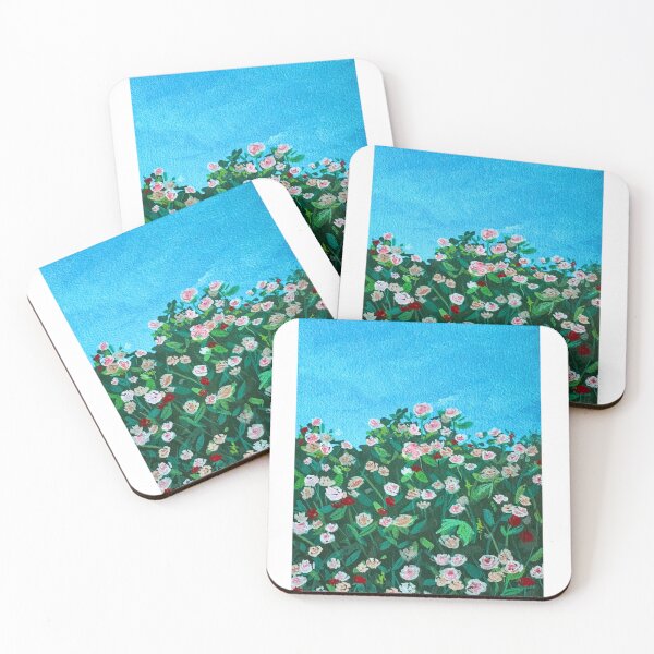 Item preview, Pintura vintage de rosales en gouache - Arte mural de jardín floral designed and sold by GGArtkalaa.