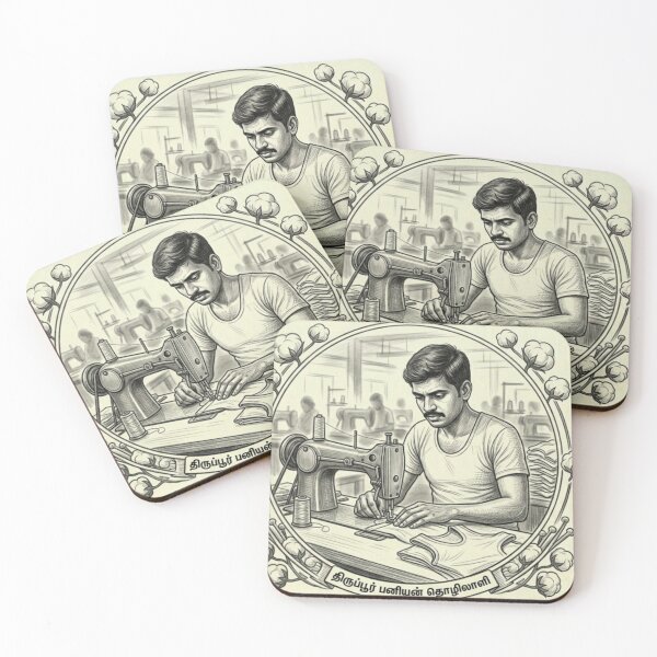 Item preview, Tirupur Garment Worker - Digital Pencil Sketch designed and sold by Radhamaniart.