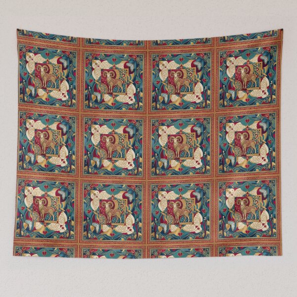 Item preview, A ram among the meadow flowers. designed and sold by Natalia-Vlad.