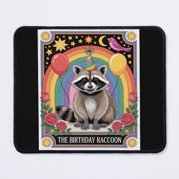 Item preview, The Birthday Raccoon Tarot Card designed and sold by BlassmausArt.