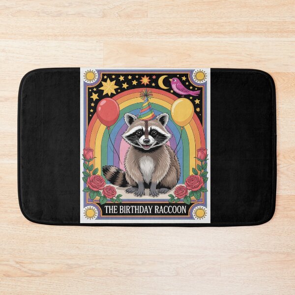 Item preview, The Birthday Raccoon Tarot Card designed and sold by BlassmausArt.