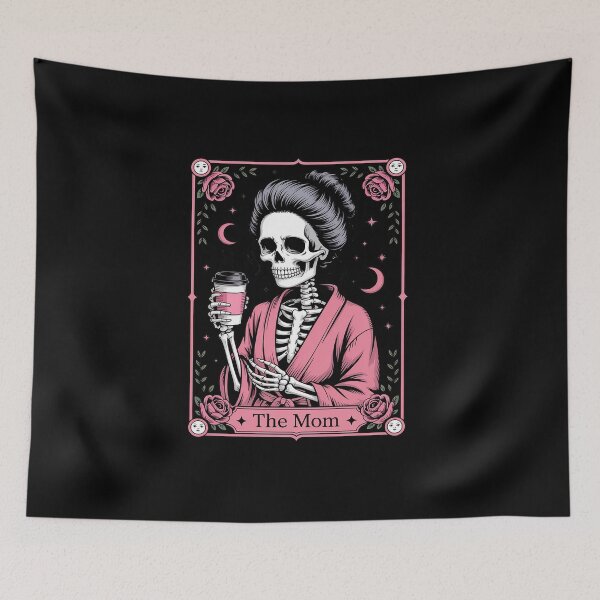 Item preview, The Mom Tarot Card Skeleton Mama Coffee Happy Mother's Day designed and sold by BlassmausArt.