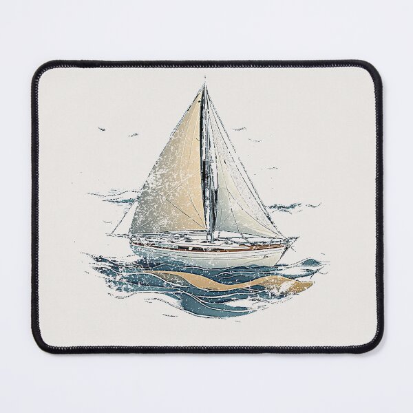Item preview, Weathered Vintage Sailboat Art - Distressed Nautical Yacht Design designed and sold by alizye.