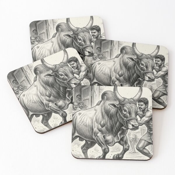 Item preview, Jallikattu Bull Taming - Traditional Tamil Brave Sport designed and sold by Radhamaniart.