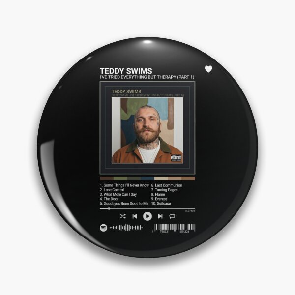 Aperçu de l'œuvre Liste des titres de Teddy Swims - Lecteur de musique vintage créée et vendue par JayceTucker89.