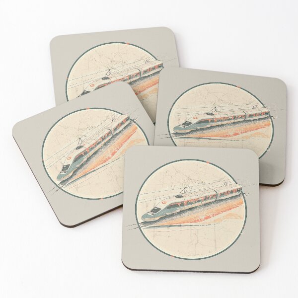 Item preview, Modern High-Speed Bullet Train Retro Art Deco Illustration designed and sold by alizye.