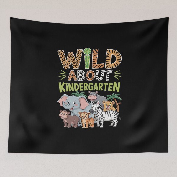 Item preview, Wild About Kindergarten Teacher Student Zoo Safari designed and sold by BlassmausArt.