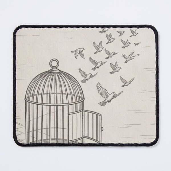 Item preview, Freedom - Birds Escaping the Cage Sketch designed and sold by Radhamaniart.