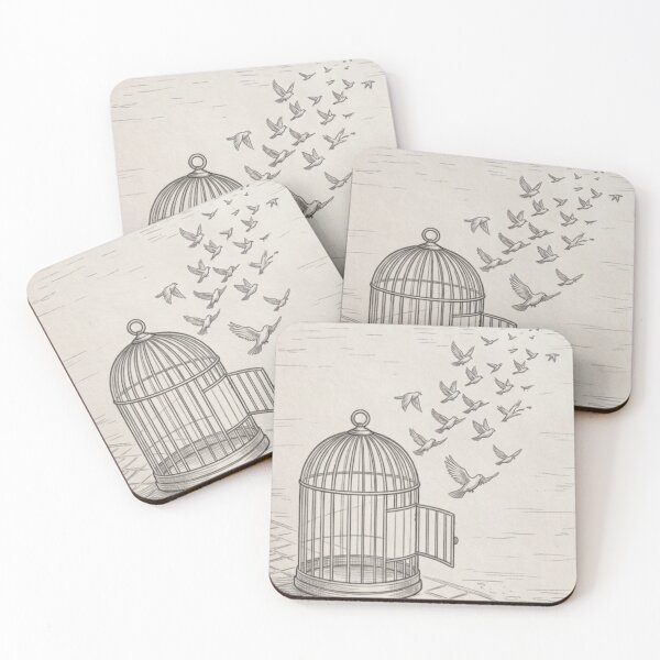 Item preview, Freedom - Birds Escaping the Cage Sketch designed and sold by Radhamaniart.