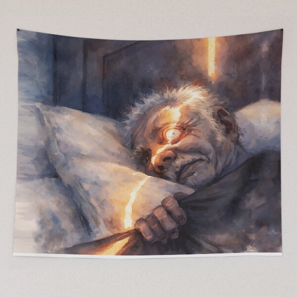 Item preview, Old Man Sleepless Night Light Beam Through Window Crack designed and sold by RamyGallery.