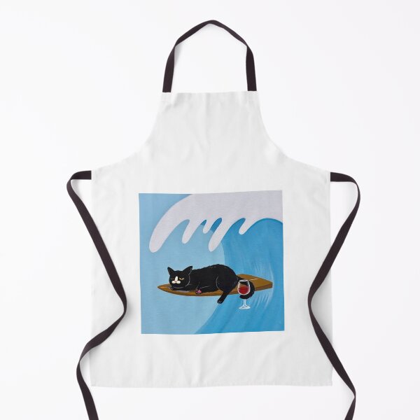 Item preview, Just Riding the Wave – Chill Surfing Cat Illustration designed and sold by Cat-tinto.