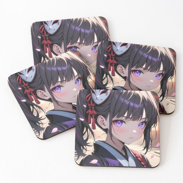 Item preview, Kanao Tsuyuri Demon Slayer Night Festival Black Kimono designed and sold by TanglenRabbit.