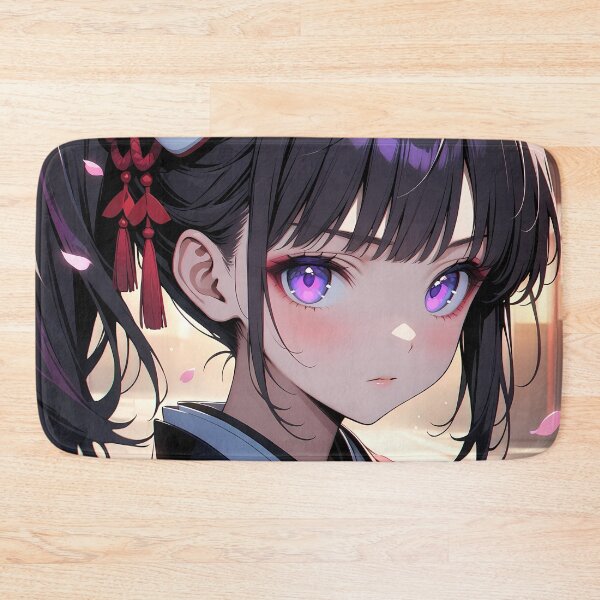 Item preview, Kanao Tsuyuri Demon Slayer Night Festival Black Kimono designed and sold by TanglenRabbit.