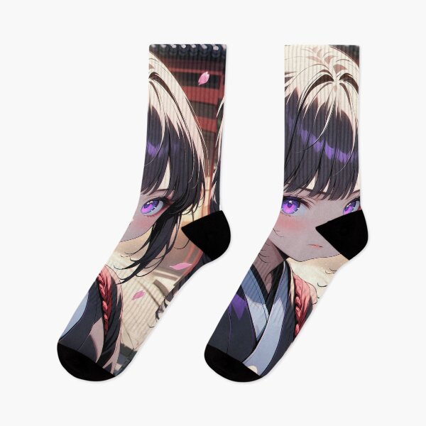 Item preview, Kanao Tsuyuri Demon Slayer Night Festival Black Kimono designed and sold by TanglenRabbit.