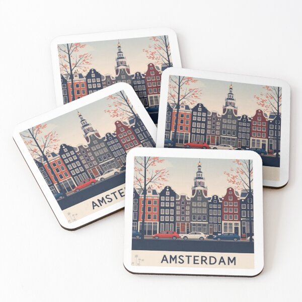Item preview, Amsterdam Netherlands Travel Poster Canal City Wall Art European Vacation Print designed and sold by Eclipse 3699.
