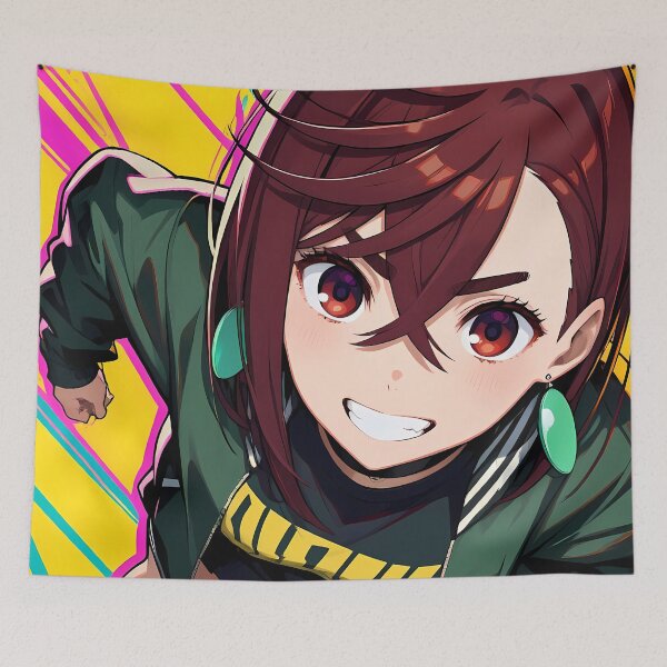 Item preview, Momo Ayase Dandadan Neon Pop Art Running Energy designed and sold by TanglenRabbit.
