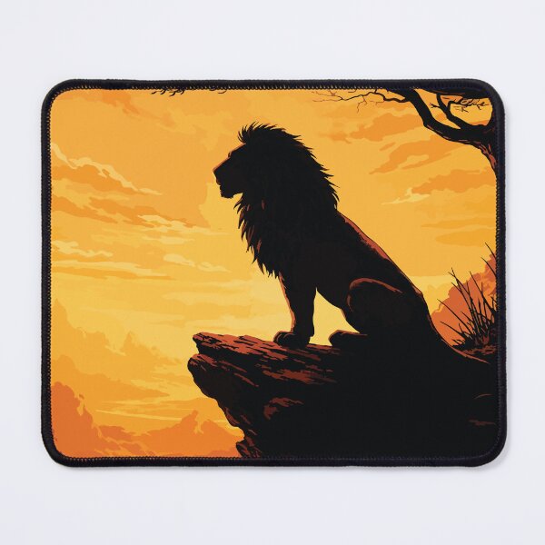 Item preview, Majestic Lion Silhouette Sunset Cliff Tree designed and sold by RamyGallery.