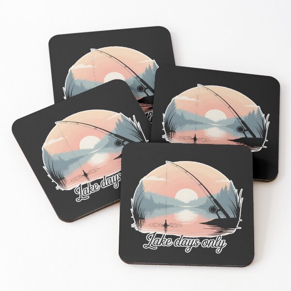 Item preview, Lake Days Only Fishing Calm Lake Sunrise Minimal Shirt designed and sold by ImaginedSpace7.
