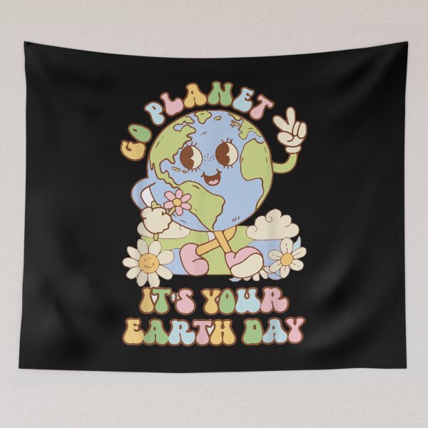Item preview, Go Planet Its Your Earth Day 2026 Teacher Kids Retro Earth T-Shirt designed and sold by Mega Foo.