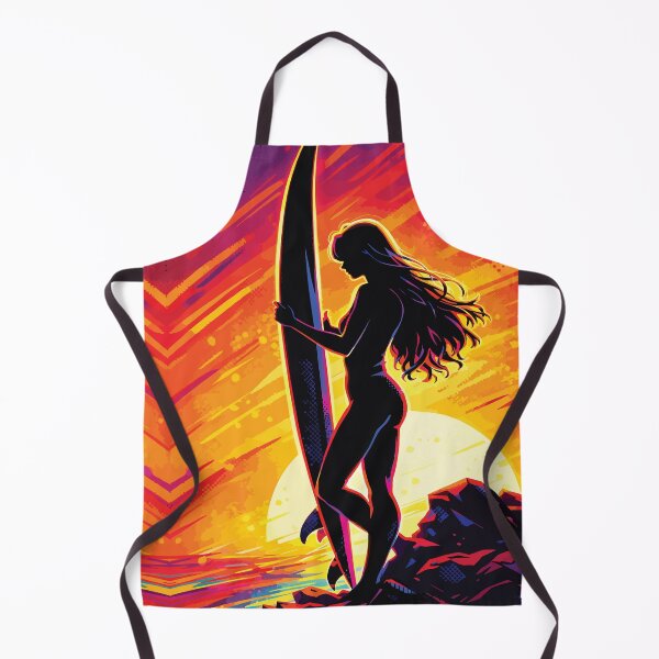 Item preview, Empowering Surfer Girl Sunset Silhouette Pop Art designed and sold by RamyGallery.