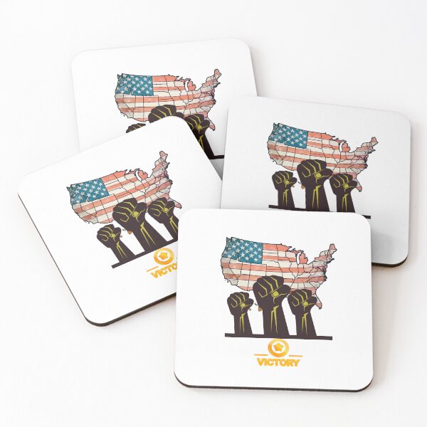 Item preview, Raised Fists of Victory Over America Map designed and sold by nezar1811.