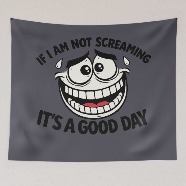 Item preview, If I’m Not Screaming It’s a Good Day – Funny Anxiety Humor Retro Cartoon Face designed and sold by VoglR.