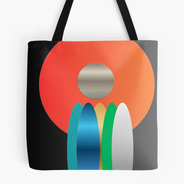 Item preview,  Midnight Totem — Coral Teal and Silver Geometric Abstract designed and sold by Dee Tirang.
