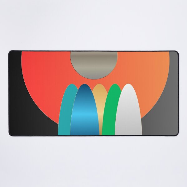 Item preview, Midnight Totem — Coral Teal and Silver Geometric Abstract designed and sold by Dee Tirang.