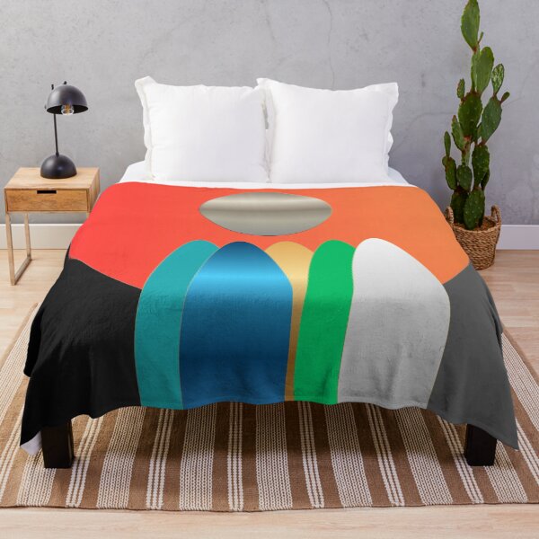 Item preview, Midnight Totem — Coral Teal and Silver Geometric Abstract designed and sold by Dee Tirang.
