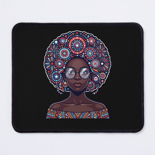 Item preview, Black Afro Patriotic Woman designed and sold by yartyartyart.