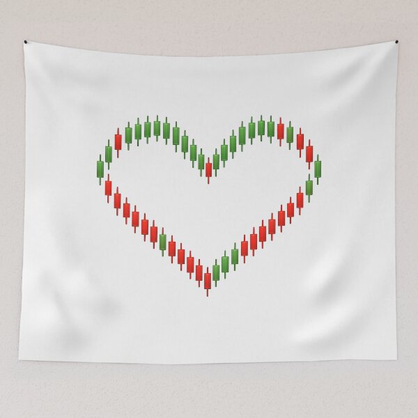 Item preview, Crypto candlestick heart trading design designed and sold by Wolf Creator.