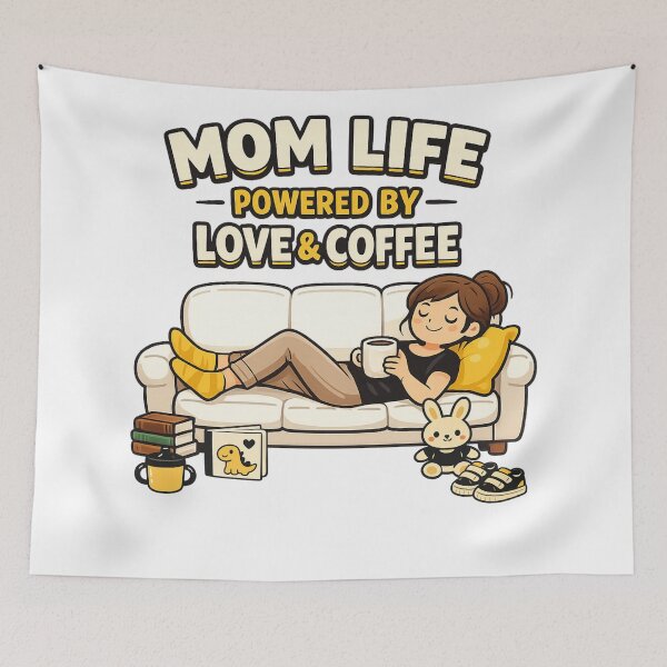 Item preview, Mom Life Powered by Love and Coffee Gift designed and sold by Ora-kuro.